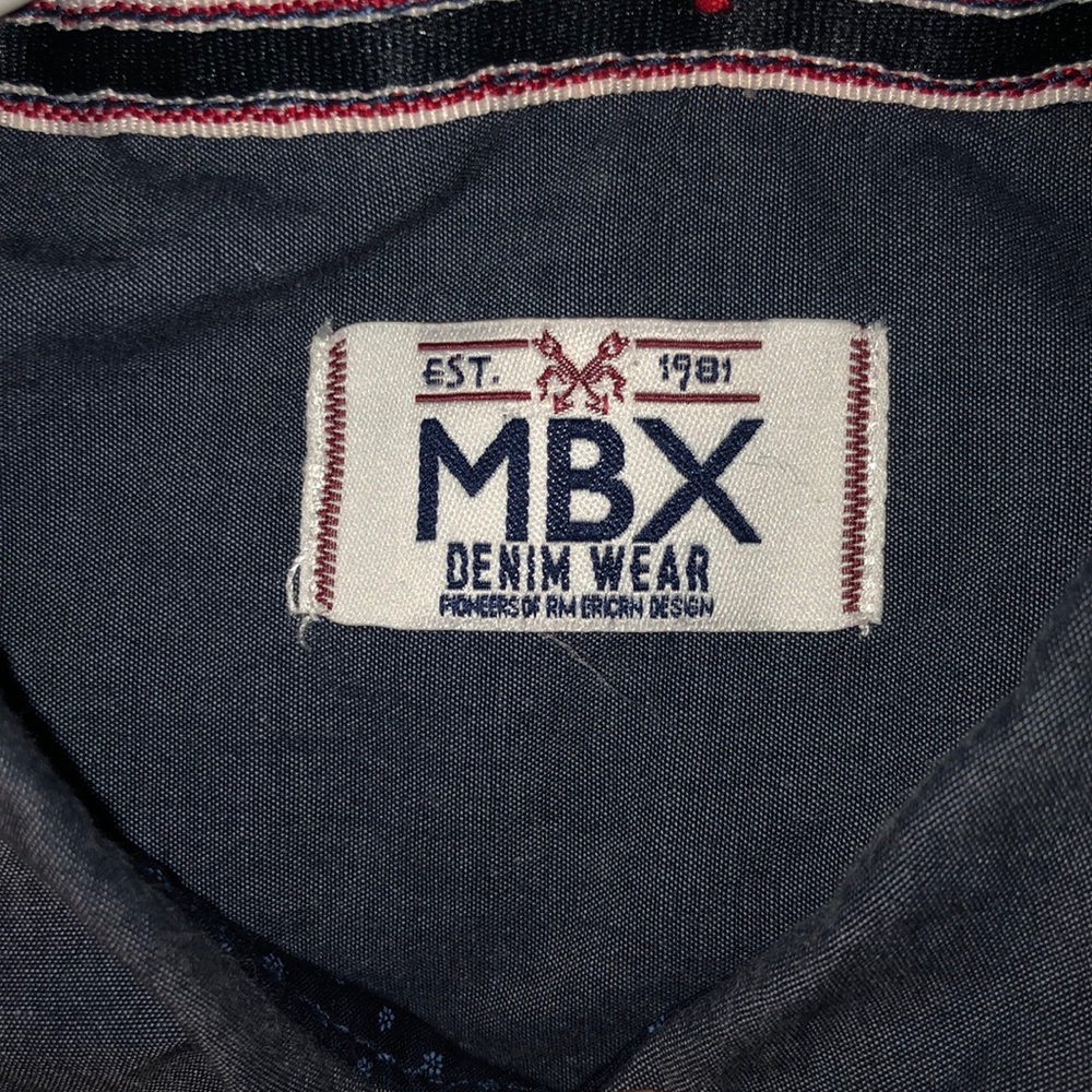 Navy Blue Short Sleeve Button Down Shirt - Picture 3 of 8